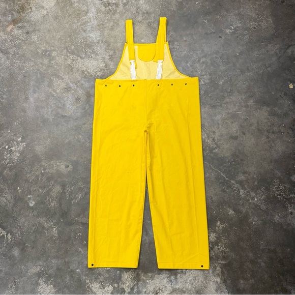 Vintage Stearns PVC Rain Suit Set Jacket Bibs Hood Fishing Workwear Gear - Picture 10 of 10